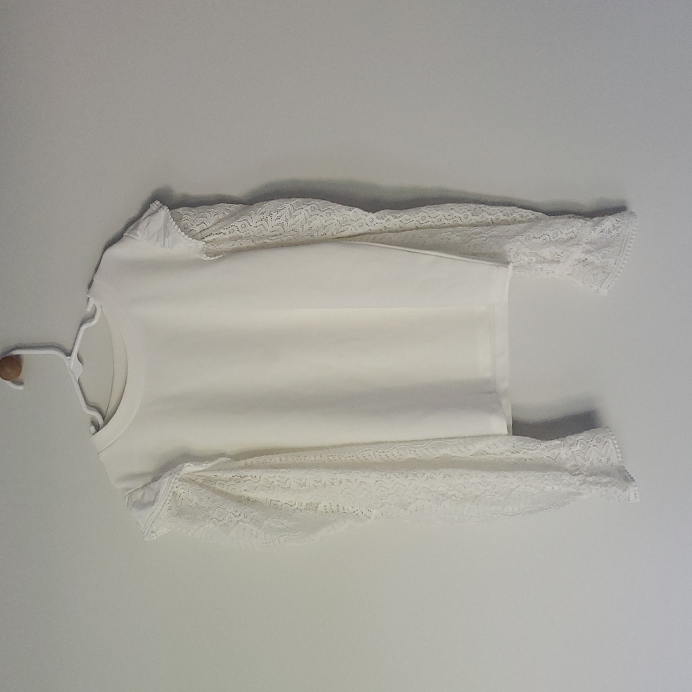 River Island Ivory Lace Sleeve Blouse